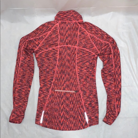 Athleta Coral Orange Crew Neck Long Sleeve 1/4 zip - Picture 4 of 4